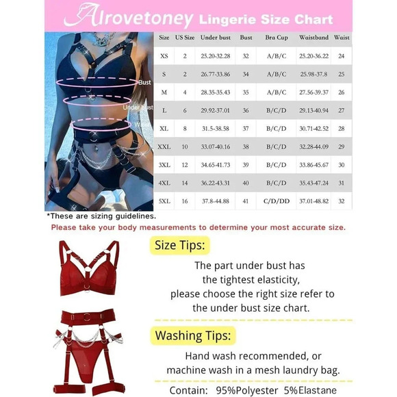 Women Set Underwired 6 Pieces Bra and Panty Strappy Cut Out PU Skirts  Choker - Picture 7 of 9